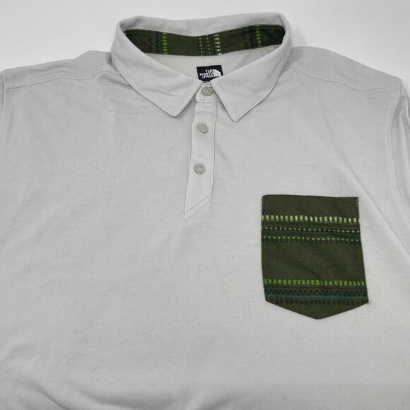 The North Face 2XL Light Gray Flashdry Short Sleeve Polo Shirt - Picture 1 of 6